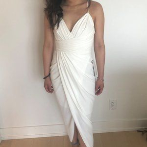 Ever New Charlotte Drape Maxi Dress in White/Porcelain Size 2